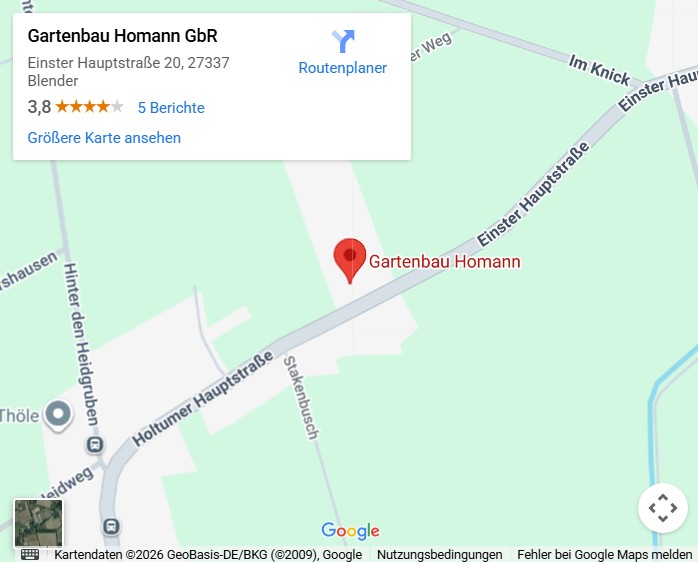 Anfahrtskarte Gartenbau Homann GbR Blender